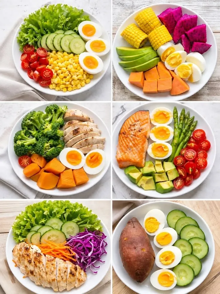 High-protein meal prep containers with grains and vegetables